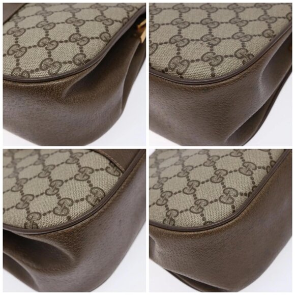 GUCCI GG Supreme Web Sherry Line Shoulder Bag PVC Beige - Picture 16 of 16